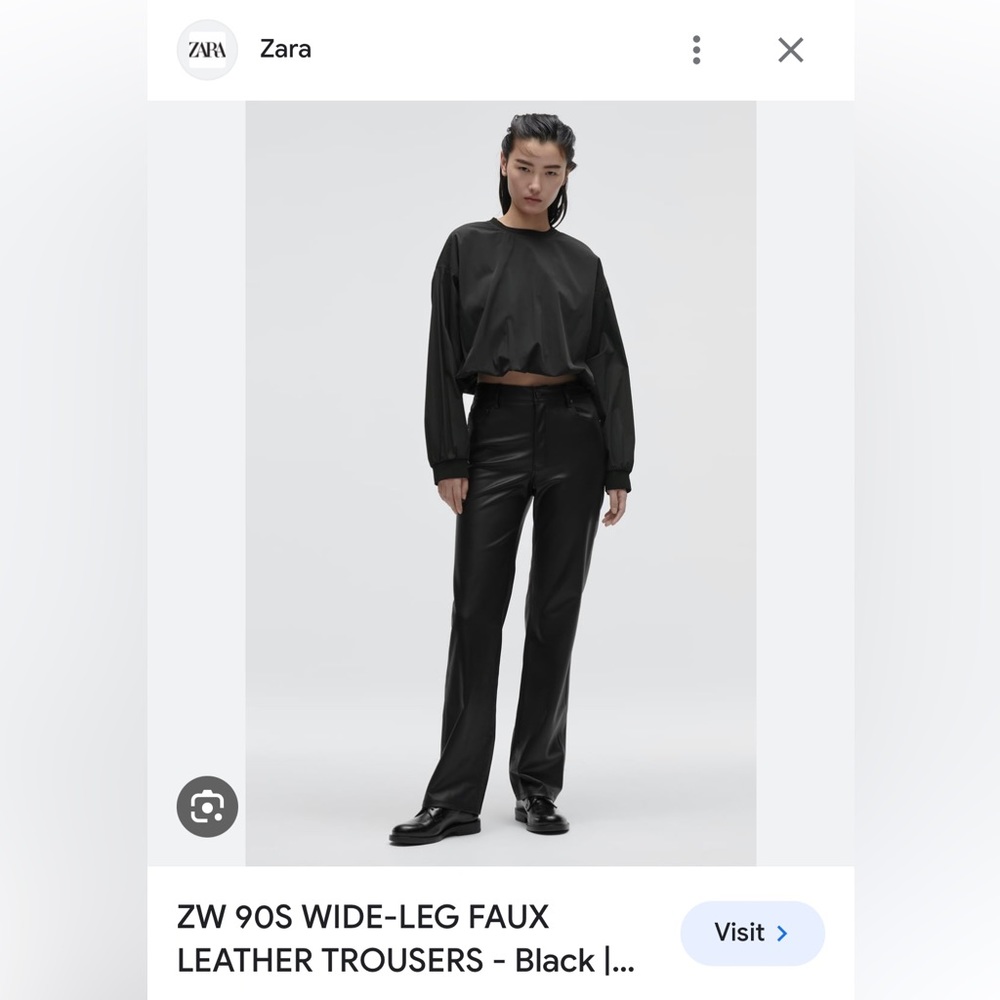 90’s wide leather pants, Never worn Zara size 2